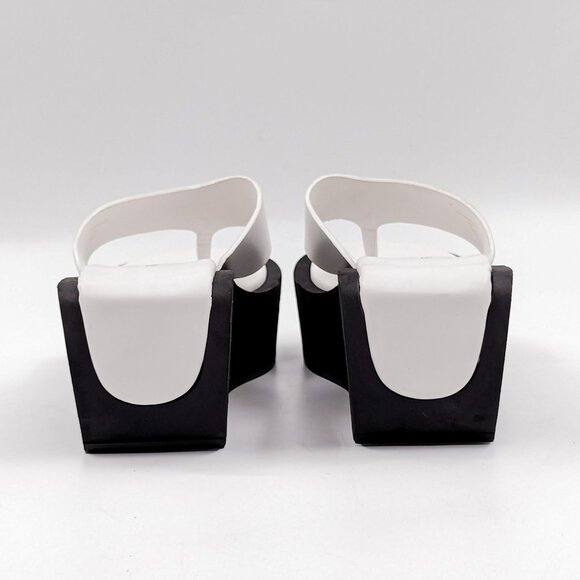 Frame Paris Women Le Ocean White Leather Y2K Retro Sandals Size 9.5US EUR 39.5 - Picture 3 of 11